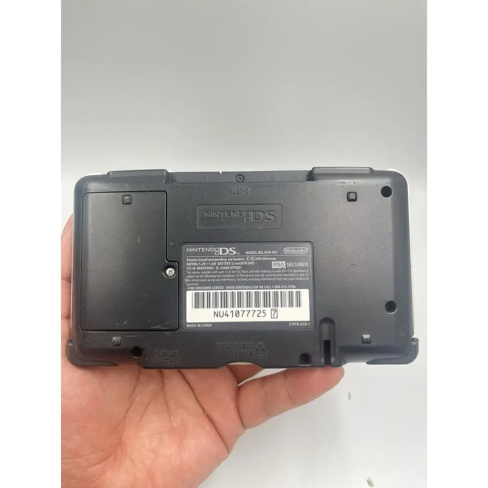 Nintendo DS Original NTR-001 Console - Silver - Broken Hinge For Parts or Repair